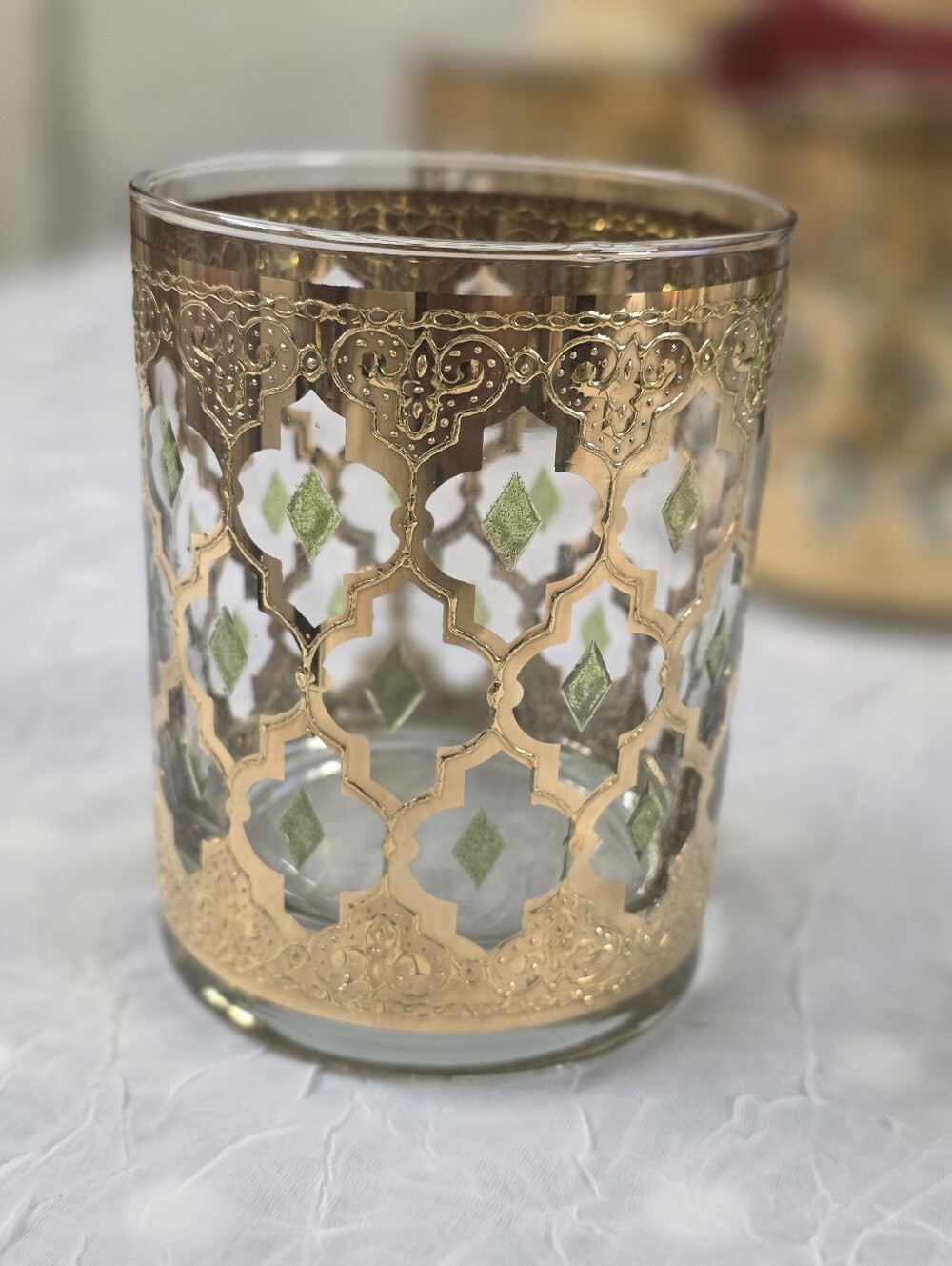 Culver VALENCIA Double Old Fashioned Glasses MCM Barware  24k SET OF 4